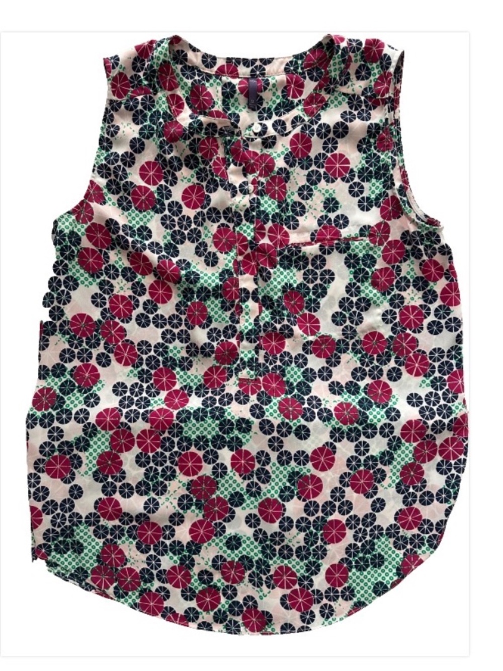 NYDJ Women's Sleeveless  Blouse Multicolor Allover Pattern Size MEDIUM